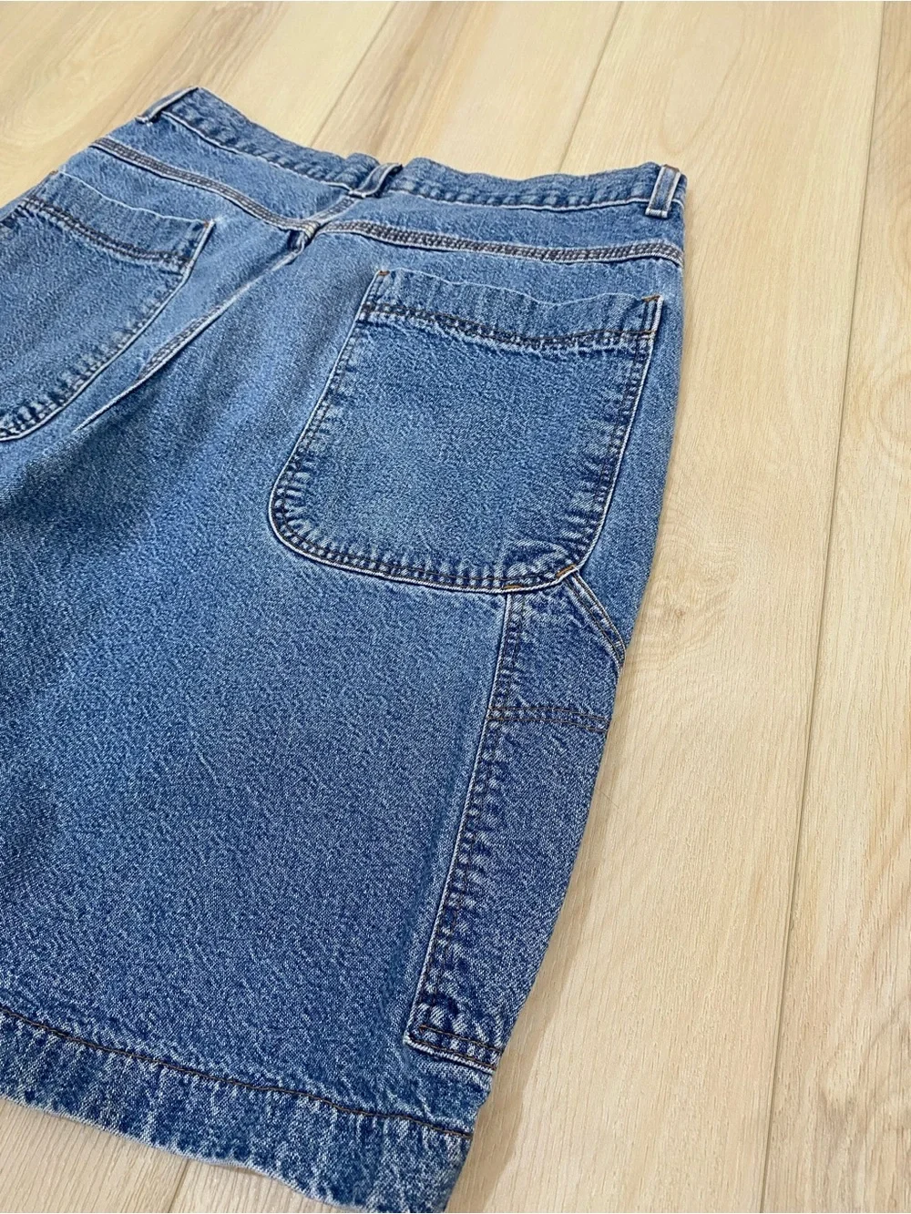 Vintage 90s Brittania Denim Jean Carpenter Cargo Jorts Shorts 33